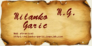 Milanko Garić vizit kartica